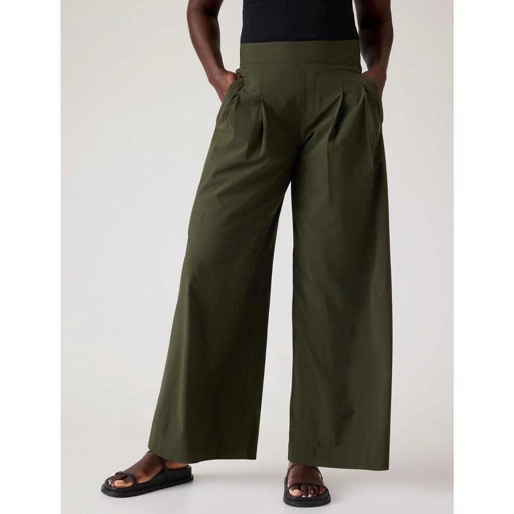 Athleta Trekkie North Straight Pant Ancient Forest Olive Travel Pants Zip Pocket